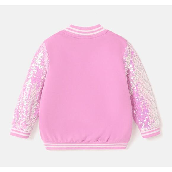 L.O.L. Surprise! Girls Sequins Graphic Lightweight Zip-Up Varsity Sweatshirt 5T - Picture 2 of 3